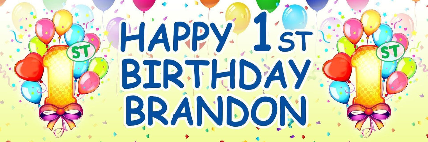 2x Personalised Birthday Banners Decoration Customisable Party Posters For Kids