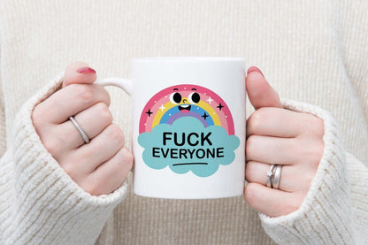 Mug And Coaster Gift Set Rude Offensive Joke Rainbow Funny Coffee Novelty Gifts