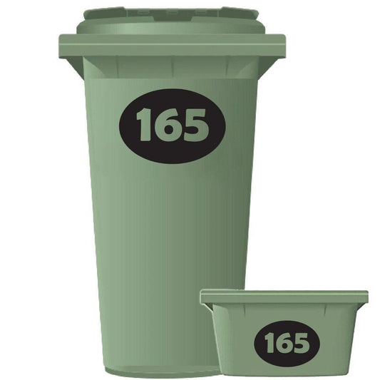 Personalised Oval Wheelie Bin Sticker: Custom Number Vinyl Decal