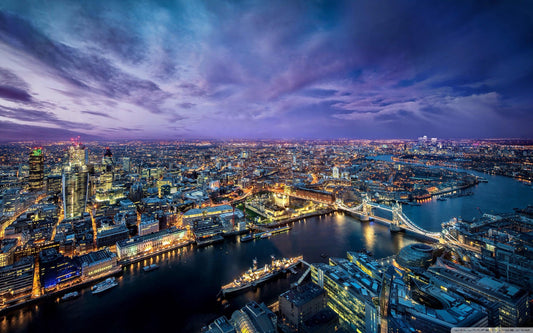 London At Night Skyline Landscape Giant Poster - A5 A4 A3 A2 A1 A0 Sizes