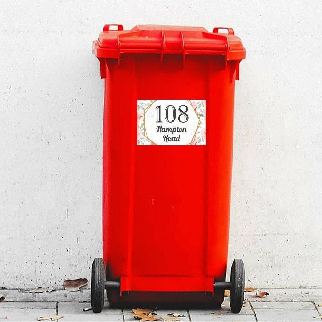 Personalised Wheelie Bin Street Name House Address Wheelie Dustbin Sticker