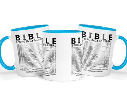 Bible Verse Mug & Coaster Gift Set: Christian Emergency Numbers