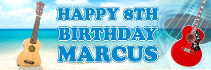 2 Personalised Guitar Birthday Party Celebration Banners Decoration Posters