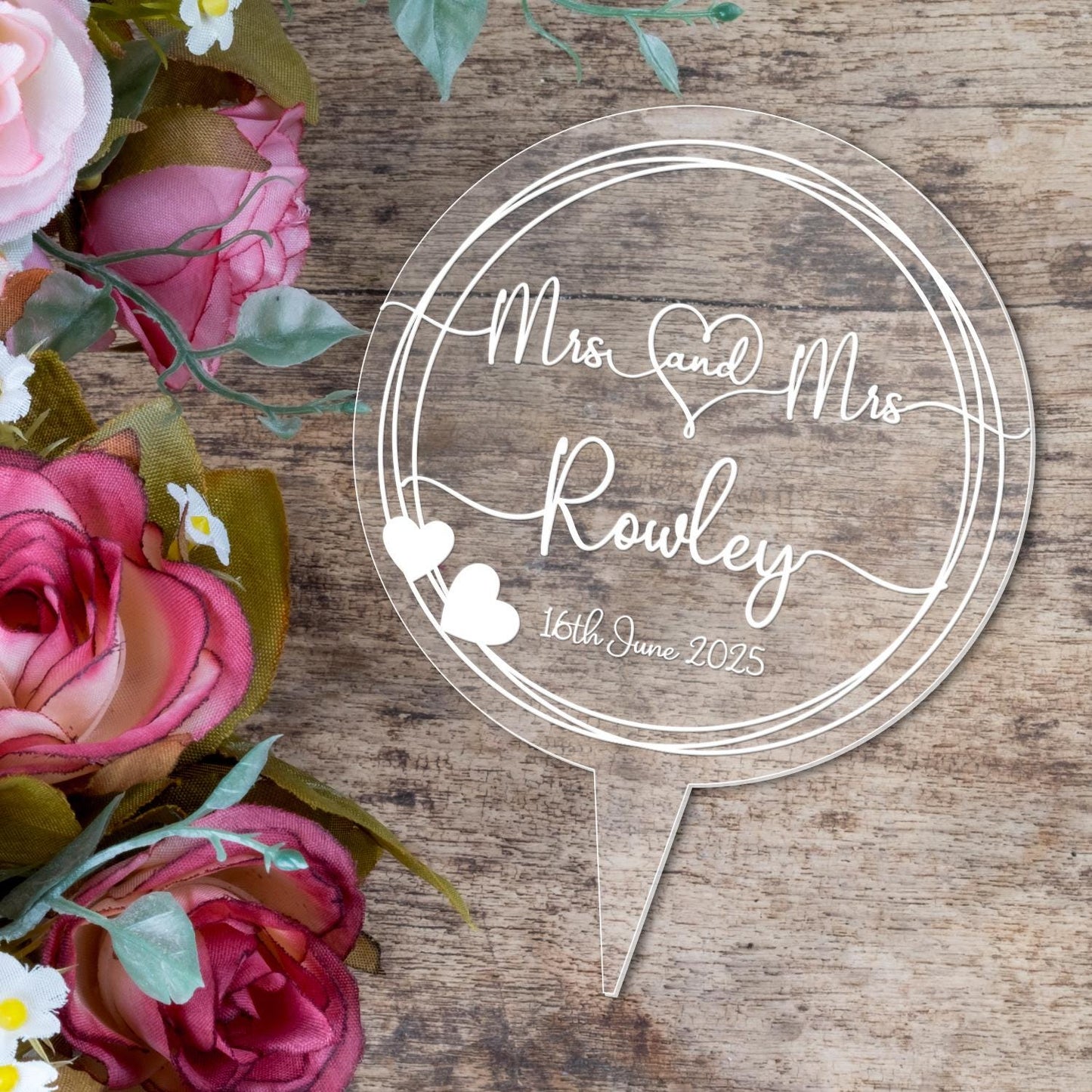 Personalised Wedding Cake Topper Mr & Mr Mrs And Mrs Gay Lgbt Decoration