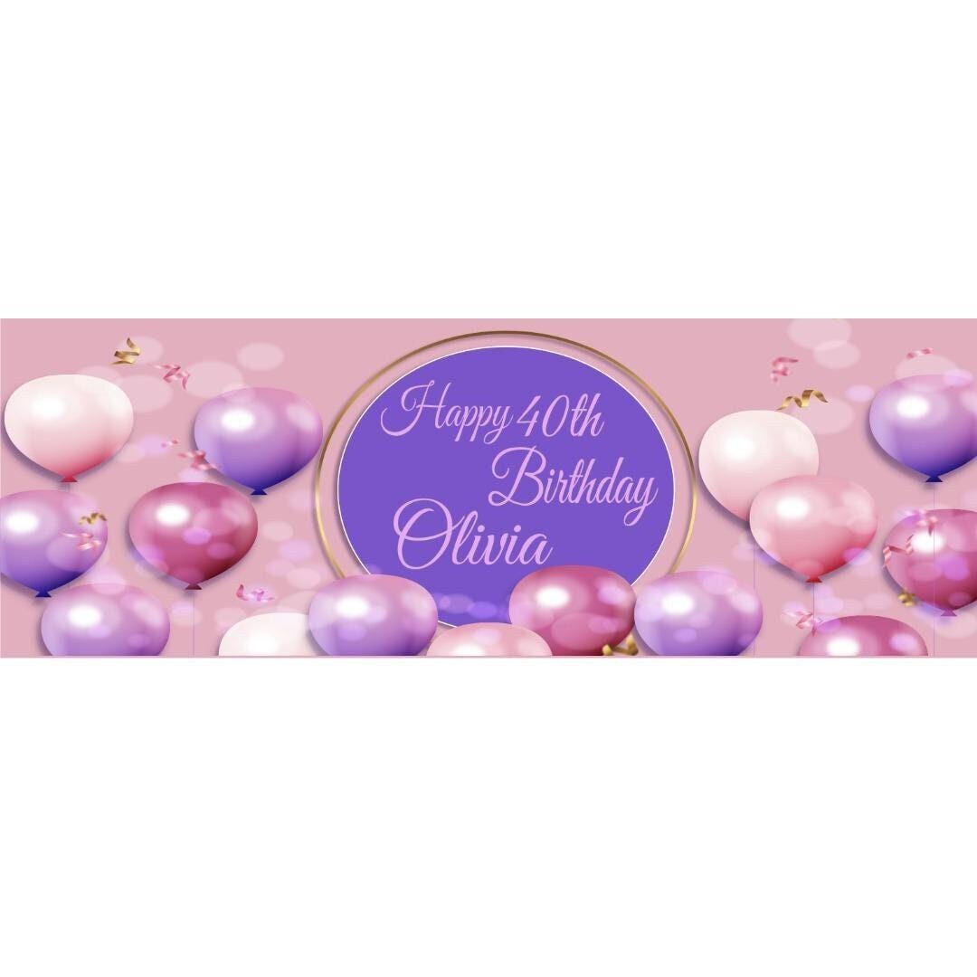 Personalised Birthday Banner: Pink Theme Party Decor