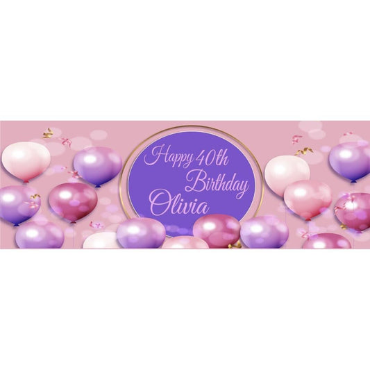 Personalised Birthday Banner: Pink Theme Party Decor
