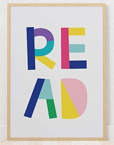 Read Lovely Colours Word Nursery Bedroom Boys Girls Wall Decor Art Poster Print