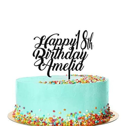 Personalised Birthday Cake Topper Any Custom Text Wedding Acrylic Decoration