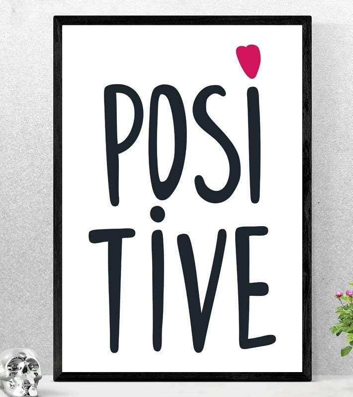 Positive Little Heart Motivational Inspirational Love Quote Poster Wall
