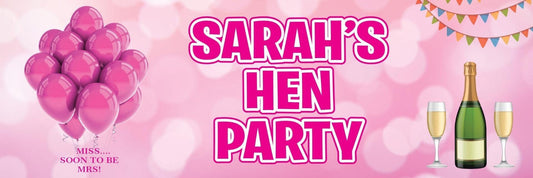 2 Personalised Champagne Drink Hen Party Celebration Banners Decoration Posters