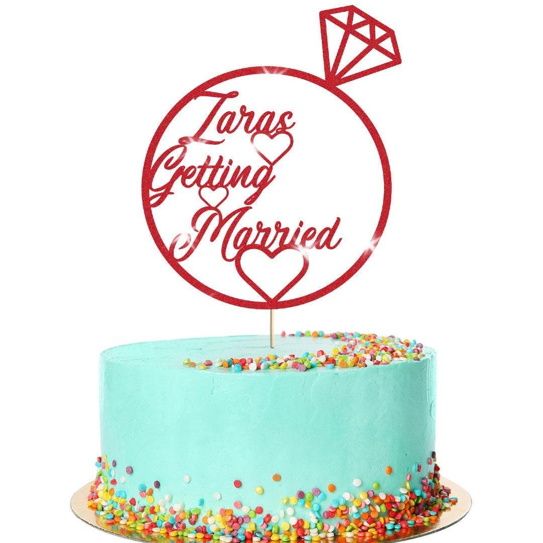 Customized Glitter Bridal Shower Cake Topper For Wedding Party Decoration