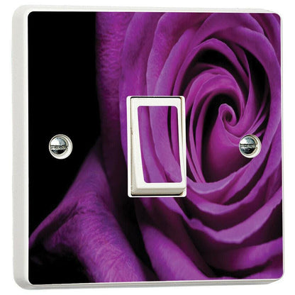 Purple Rose Flower Vibrant Light Switch Cover Skin Sticker Decal