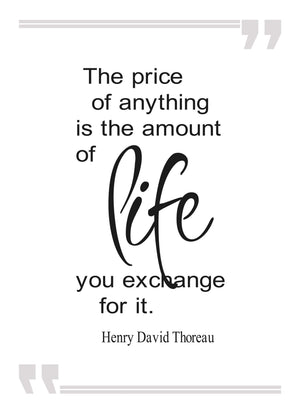 The Price Of Anything Is Amount Of Life Inspirational Positive Quote Poster Wall