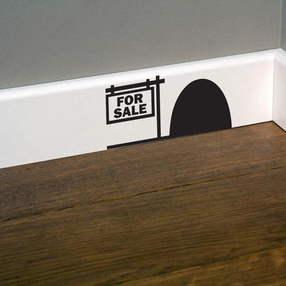 Mouse Hole Vinyl Wall Decal: Skirting Board Art Sticker