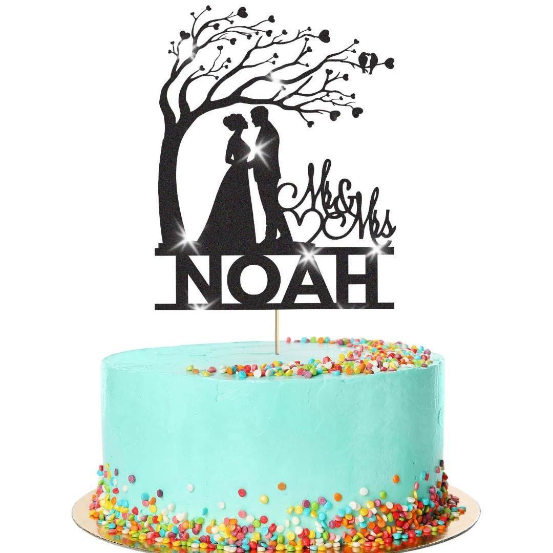 Personalised Wedding Cake Topper Mr & Mrs Anniversary Love Birds Cake Decoration