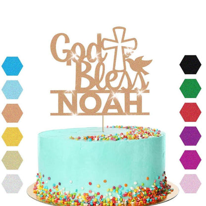 Personalised God Bless Confirmation Cake Topper Congratulation Birthday Cake Any Name