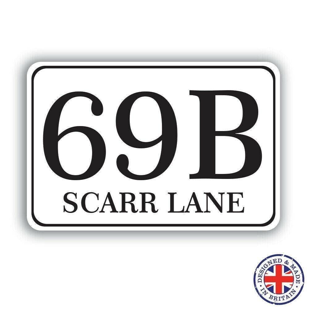 4 X Wheelie Bin Waterproof Stickers Sign Address Numbers Street Road House Name