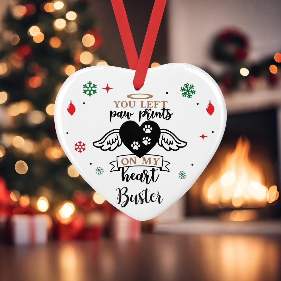 Personalised Cat Memory Christmas Ceramic Bauble Pet Memorial Custom Kitten Xmas Decoration Gift