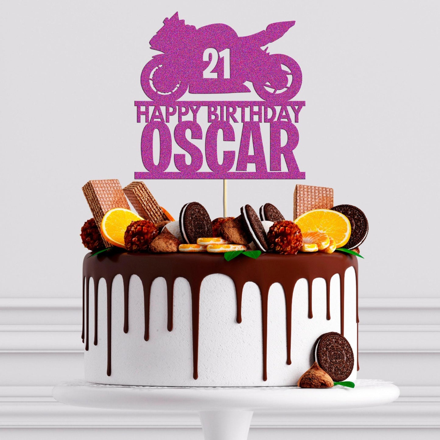 Custom Motorbike Racing Cake Topper Personalised Birthday Delight For Boys! Any Name & Age Included