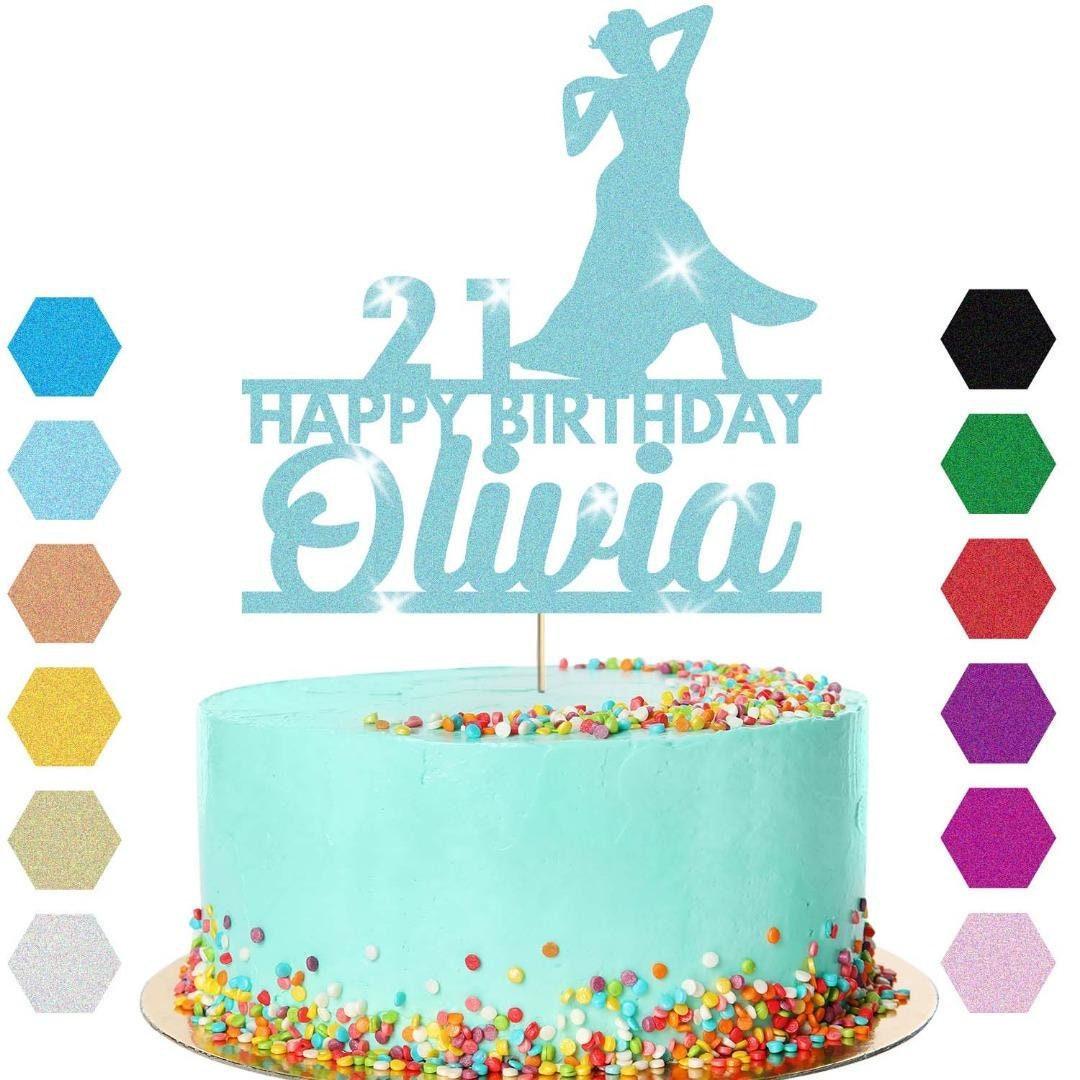 Dress Dancing Cake Topper Personalised Girls Birthday Decoration Any Name & Age