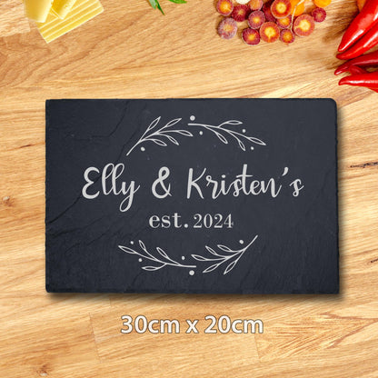 Personalised Slate Plaque Serving Board Laser Engraved Stone Tray Art Home Gift