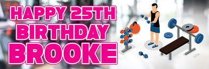 2 Personalised Gym Birthday Party Celebration Banners Decoration Posters