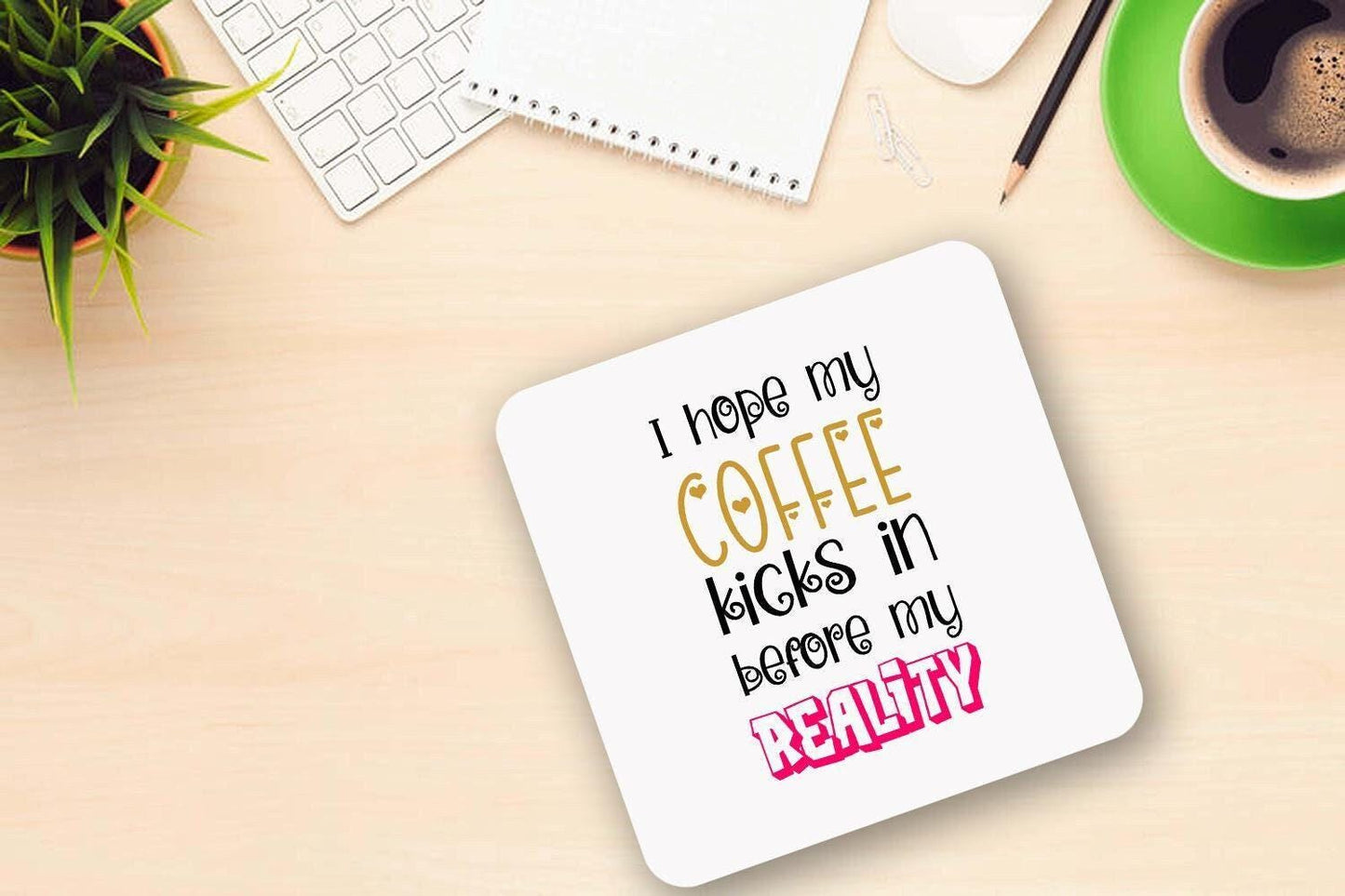 Funny Coffee Mug & Coaster Set: Novelty Office Gift