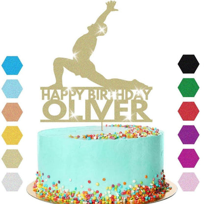 Yoga Cake Topper Personalised Man Adult Birthday Cake Decoration Any Name & Age