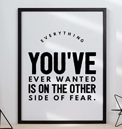 Everything You Ever Wanted Motivational Inspirational Positive Quote Poster Wall
