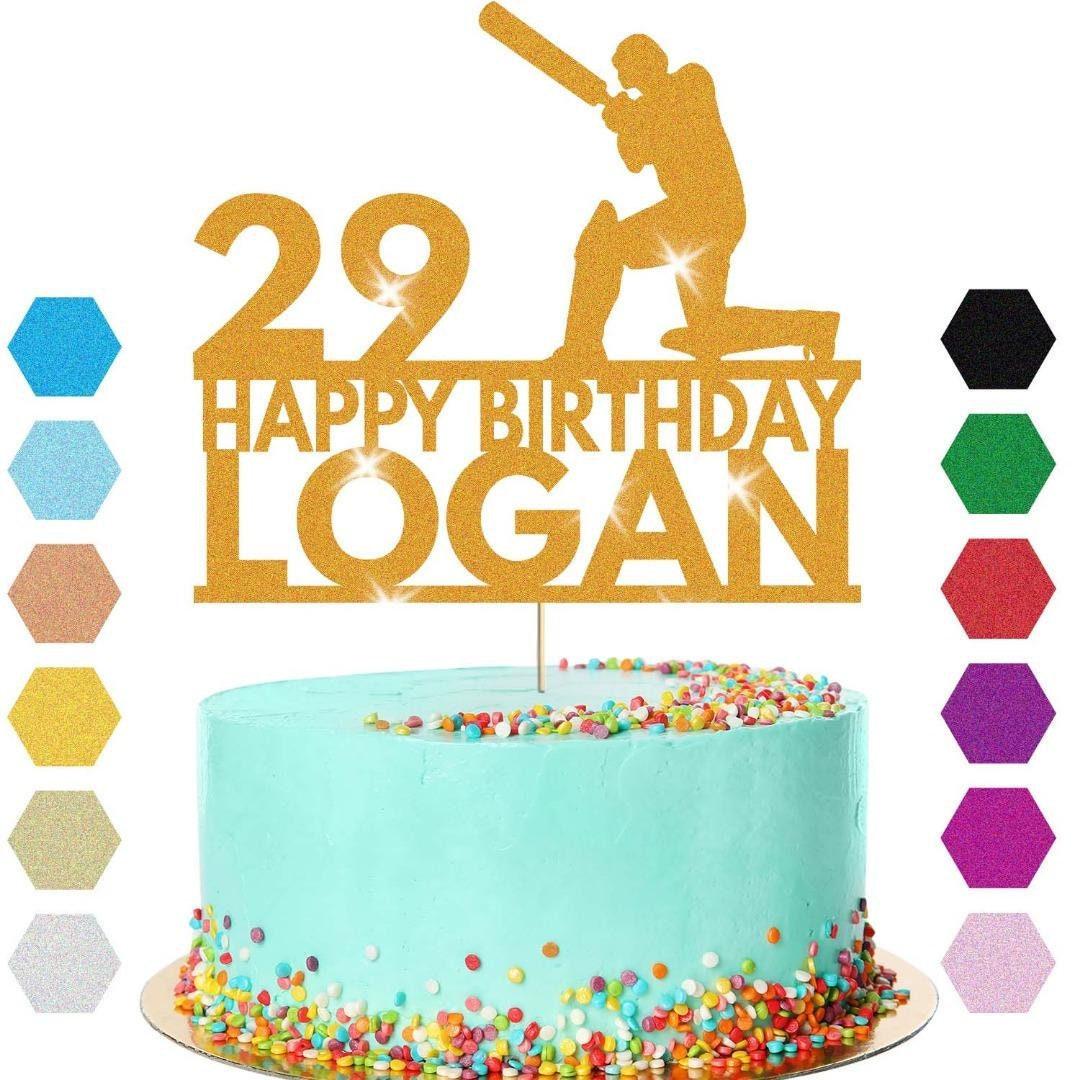 Cricket Cake Topper Personalised Batsman Birthday Cake Decoration Any Name Age
