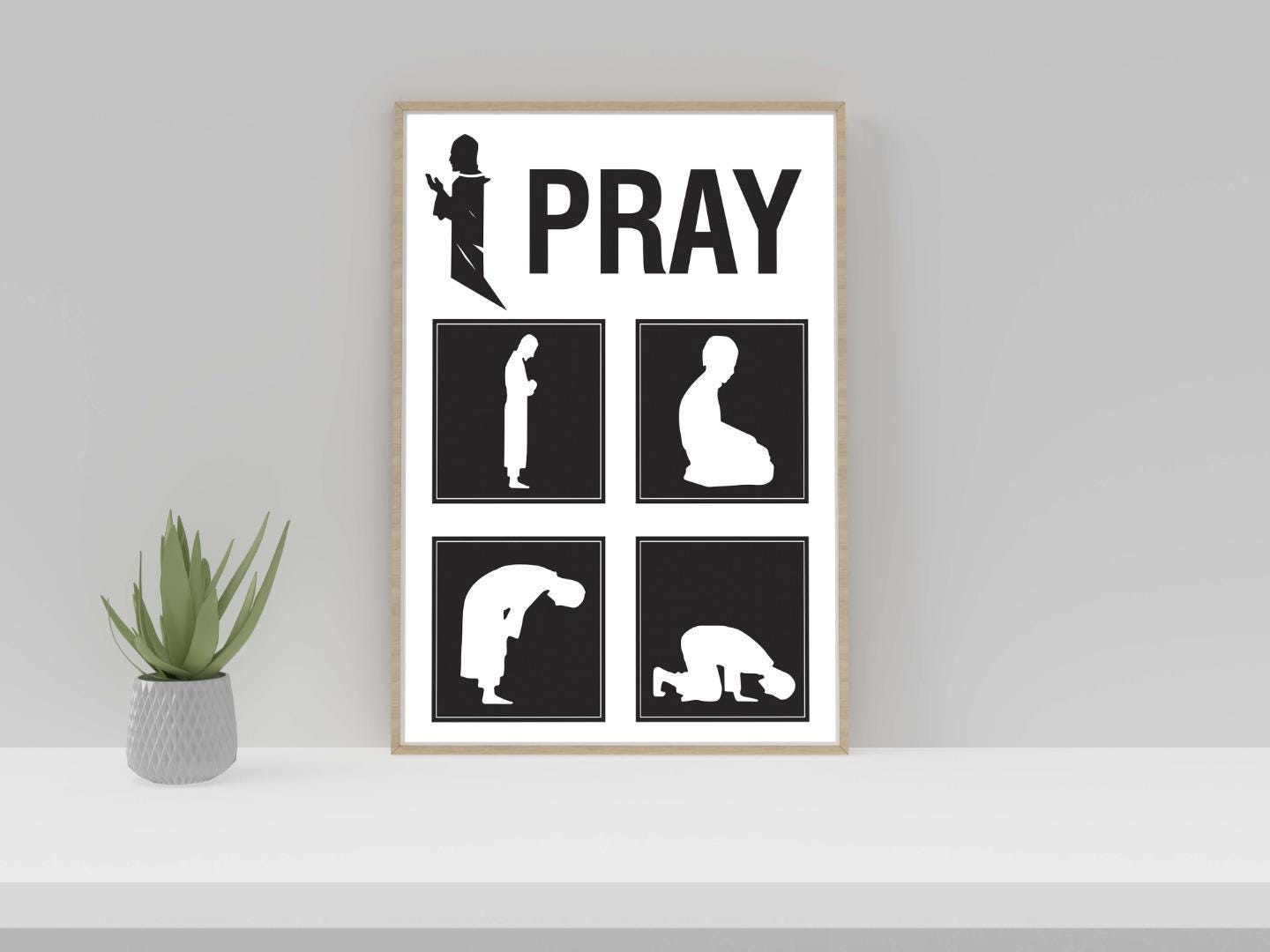 I Pray Islamic Muslim Religious Poster Art Print Picture Wall Motivation Life