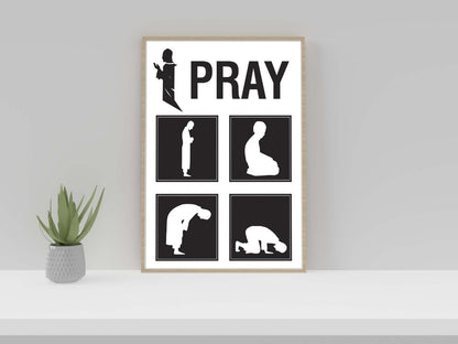 I Pray Islamic Muslim Religious Poster Art Print Picture Wall Motivation Life