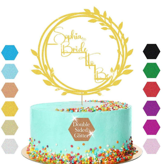 Personalized Glitter Bride-to-be Cake Topper For Wedding Party Decoration