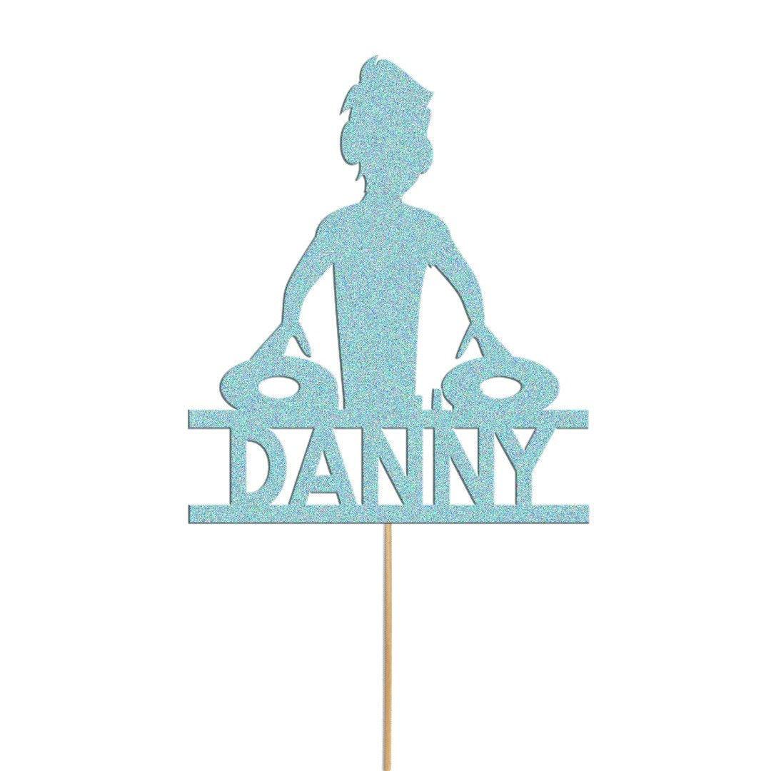 Personalised Dj Cake Topper Music Decks Birthday Cake Decoration Any Name & Age