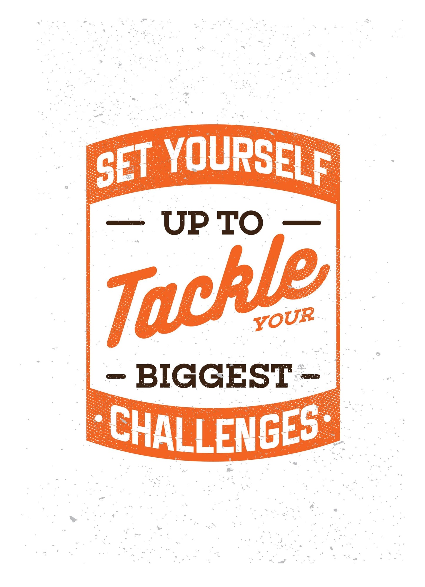 Set Yourself Up To Tackles Inspirational Positive Quote Picture Poster Print