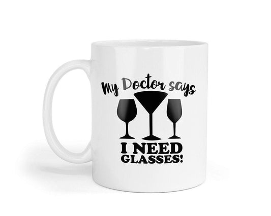 Funny 'My Doctor Says I Need Glasses' Novelty Mug & Coaster