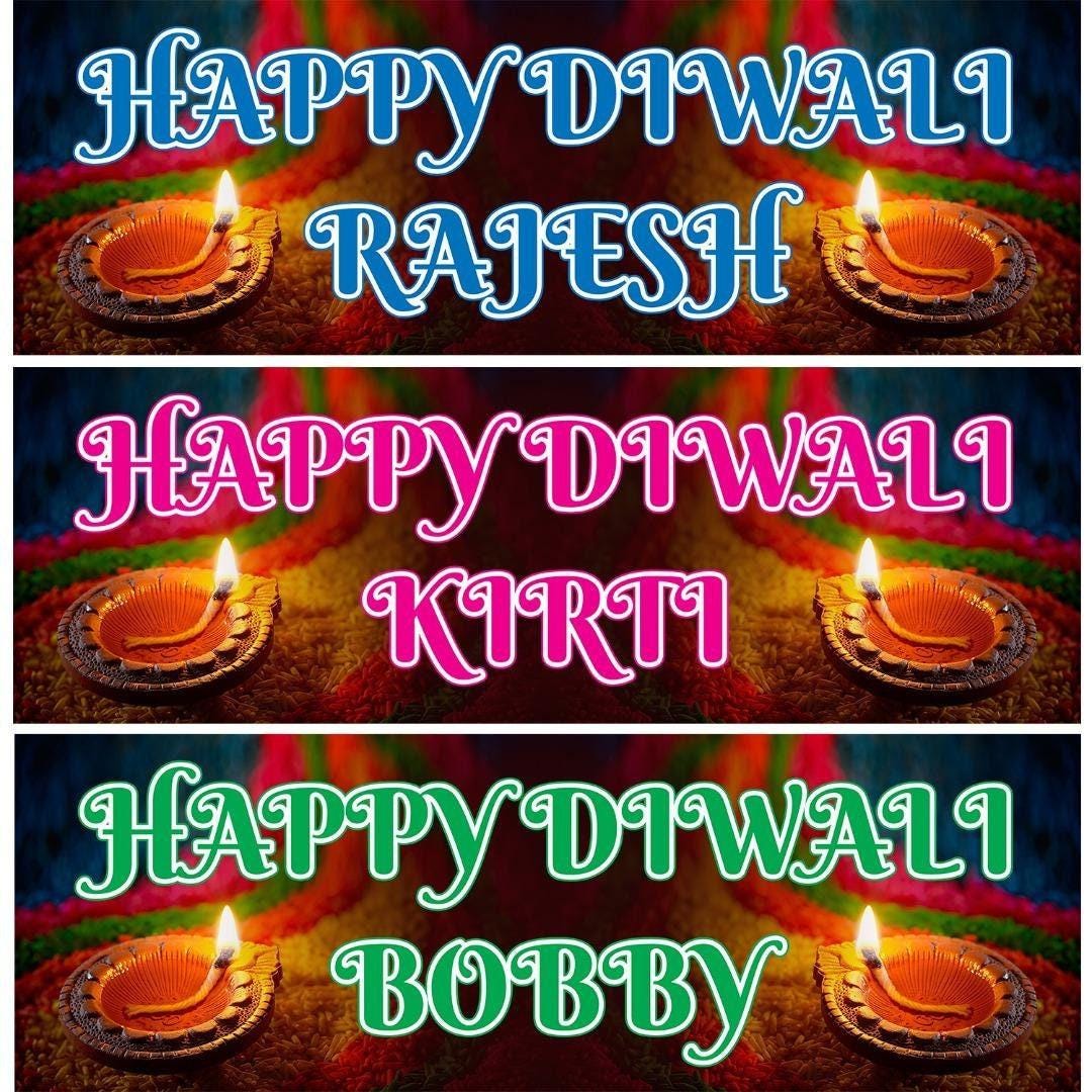 2 Personalised Diwali Holi Shivaratri Hindu Party Celebration Banners Posters