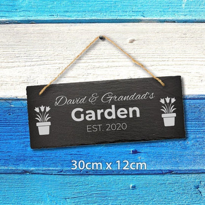 Personalised Slate Plaque Garden Sign Laser Engraved Stone