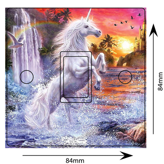 Fantasy Unicorn Castle Light Switch Sticker Cover Vinyl Skin Wall Decal Decor