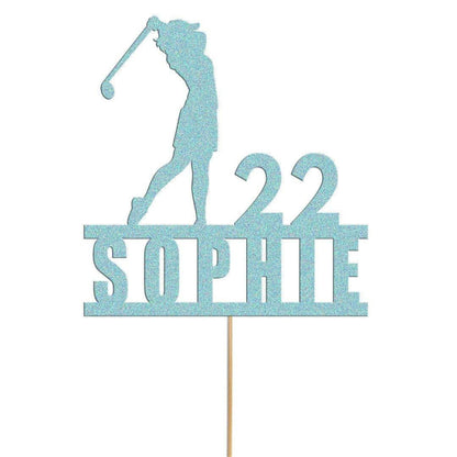 Custom Golf Cake Topper Personalised Lady Golfer Decoration  Golfing Theme Any Name & Age