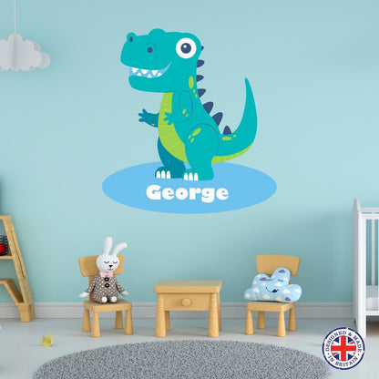 Personalised Dinosaur Wall Sticker Boys Bedroom Nursery Kids Name Vinyl T-rex