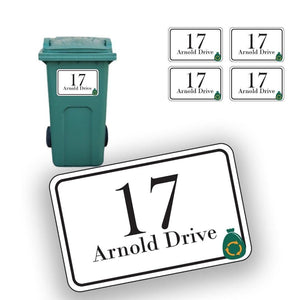 Personalised Wheelie Bin Sticker: Custom House Number & Street Name