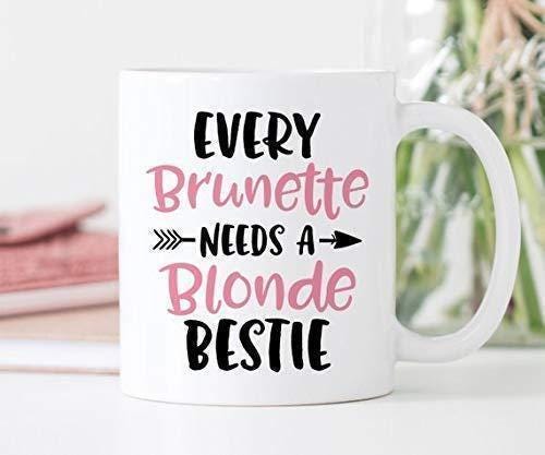 Brunette Blonde Bestie Mug: Friendship Gift - UK Made