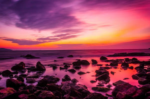 Vibrant Sky Landscape Art Poster: Tranquil Nature Scene