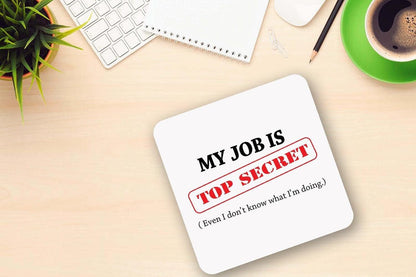 Top Secret Job Mug and Coaster Set: Funny Office Gift