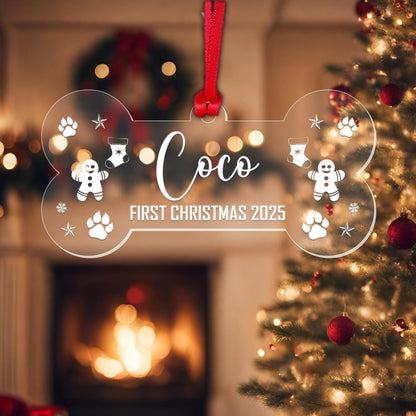 Personalised First Christmas Bauble Cat Dog Rabbit Fish Xmas Tree Hanging Decor Keepsake Gift