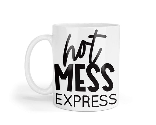 Hot Mess Express Mug & Coaster Set Christmas Funny Birthday Coffee Xmas Tea Gift