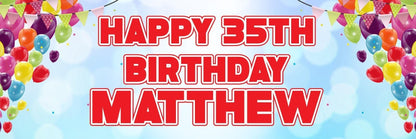2 Personalised Birthday Celebration Banners Party Posters For Children Balloon And Bunting Themed