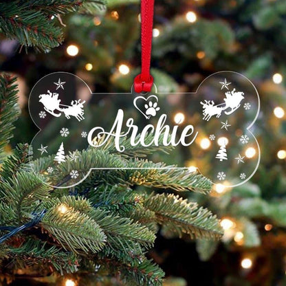 Personalised Bone Christmas Bauble Custom Name Tree Decor Hanging Gift