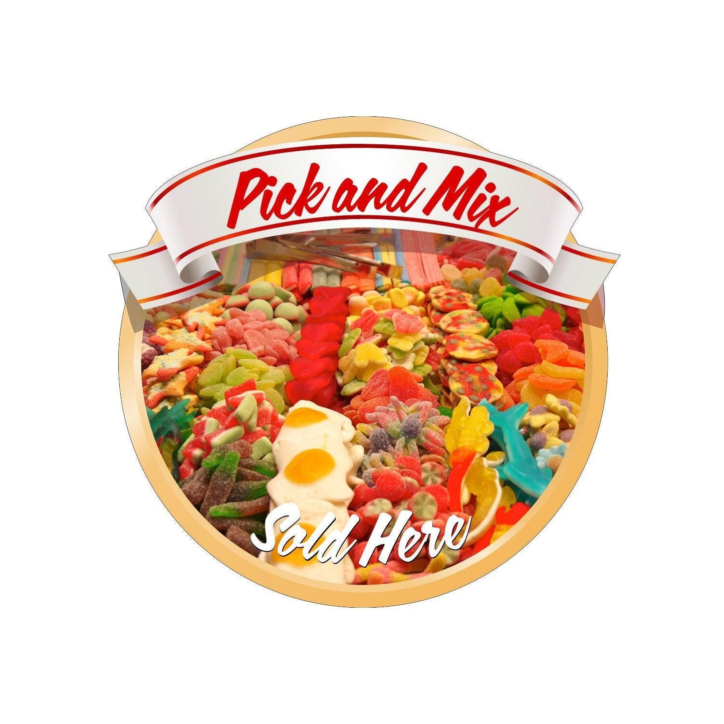 Pick & Mix Sold Here Catering Window Cafe Shop Restaurant Sticker Sign Pos Decal